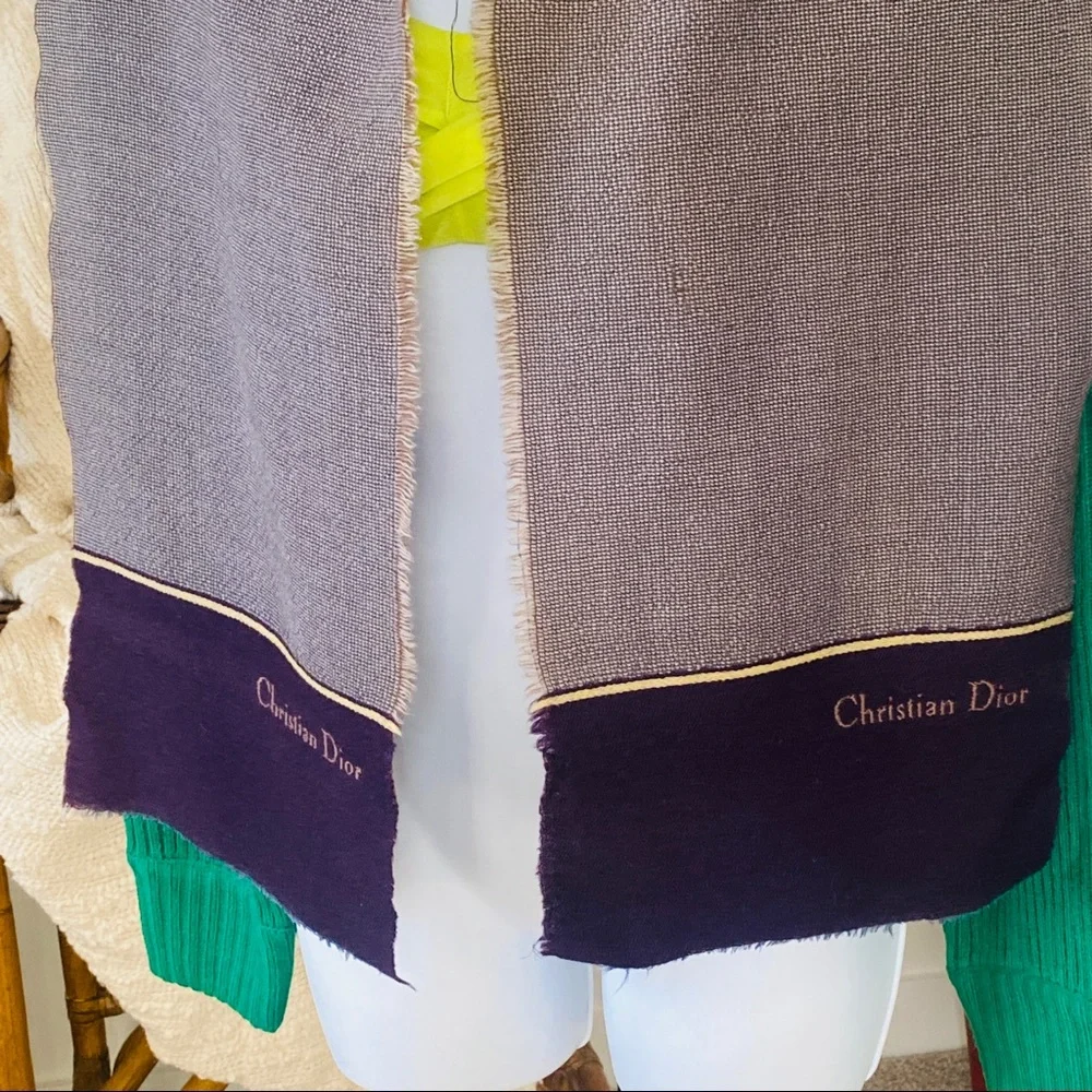 Vintage Christian Dior Fringe End Scarf